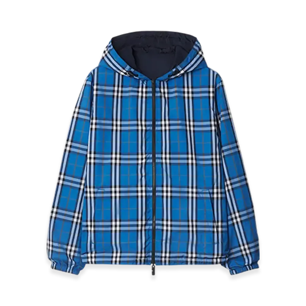 Burberry Reversible Check Hooded Jacket "Hyacinth"