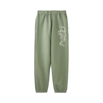 X-Girl Rhinestone X-Girl Star Cursive Logo Sweat Pants "Olive"