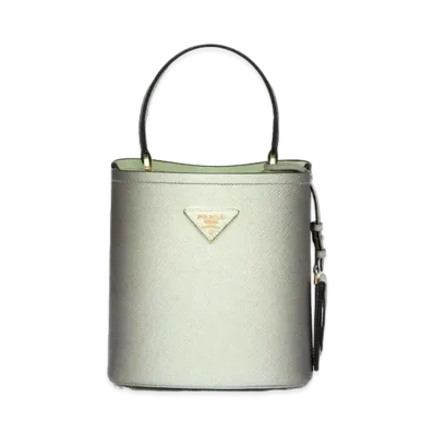 PRADA Small Prada Panier Saffiano Leather Bag "Gradient Aqua"