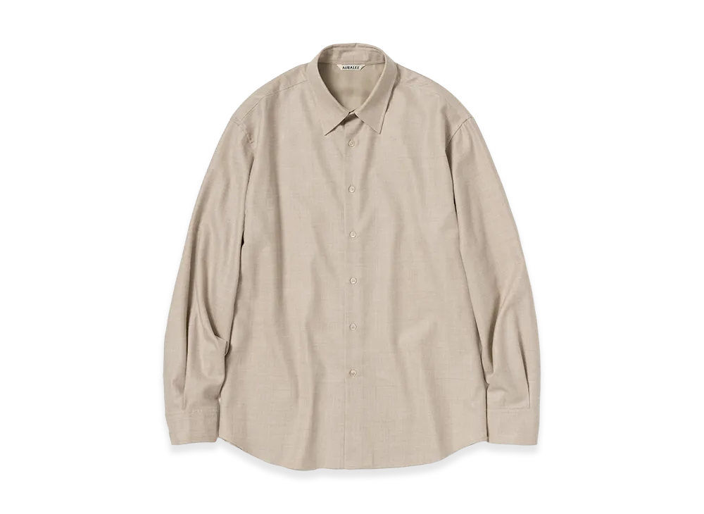 AURALEE Super Light Wool Shirt "Top Beige"