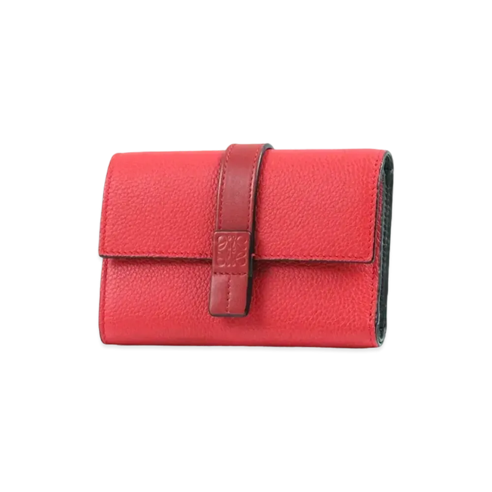 LOEWE Small Vertical Wallet In Soft Grained Calfskin "Scarlet Red"