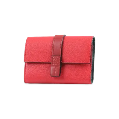 LOEWE Small Vertical Wallet In Soft Grained Calfskin "Scarlet Red"