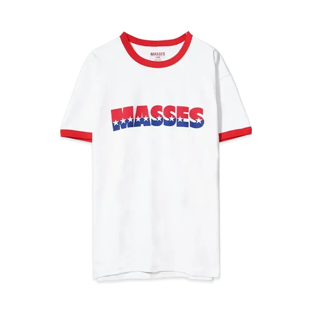 MASSES RINGER T-SHIRT STAR "WHITE/RED"