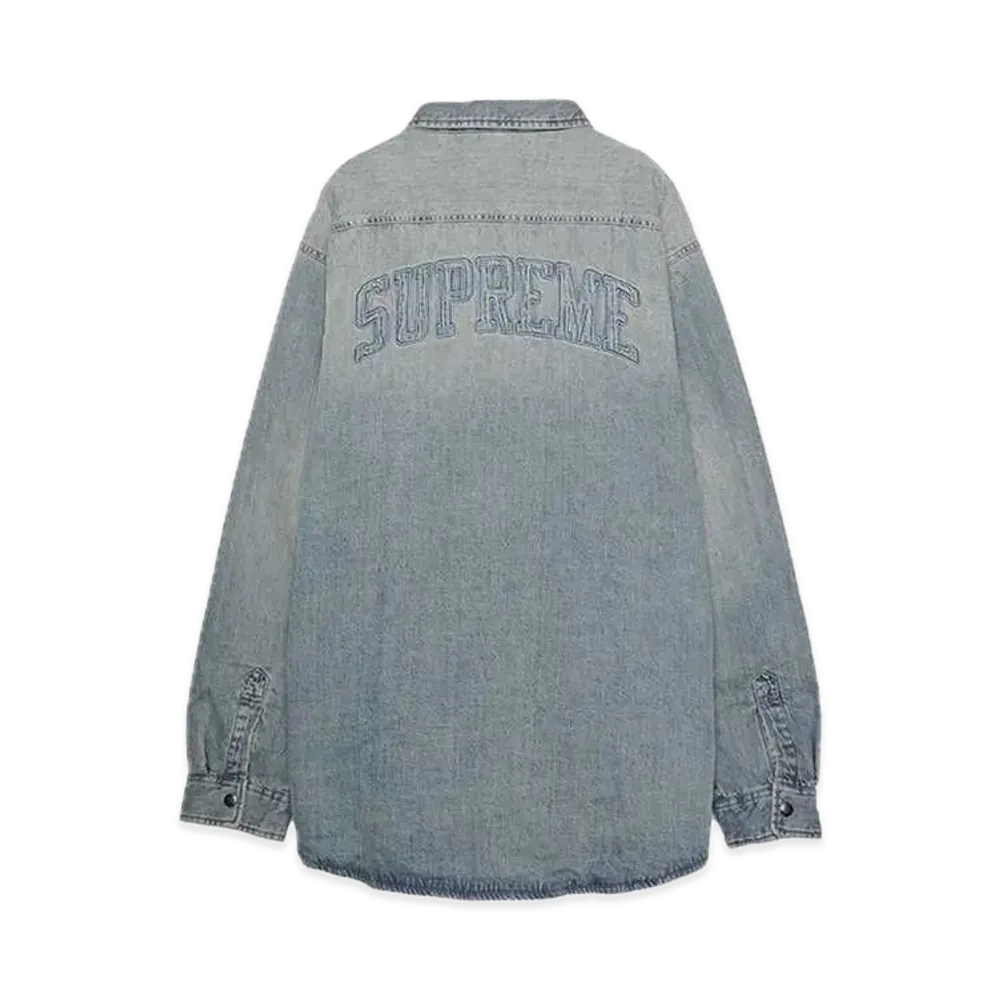 Supreme Faux Shearling Lined Work Shirt "Washed Indigo Denim" (24FW)