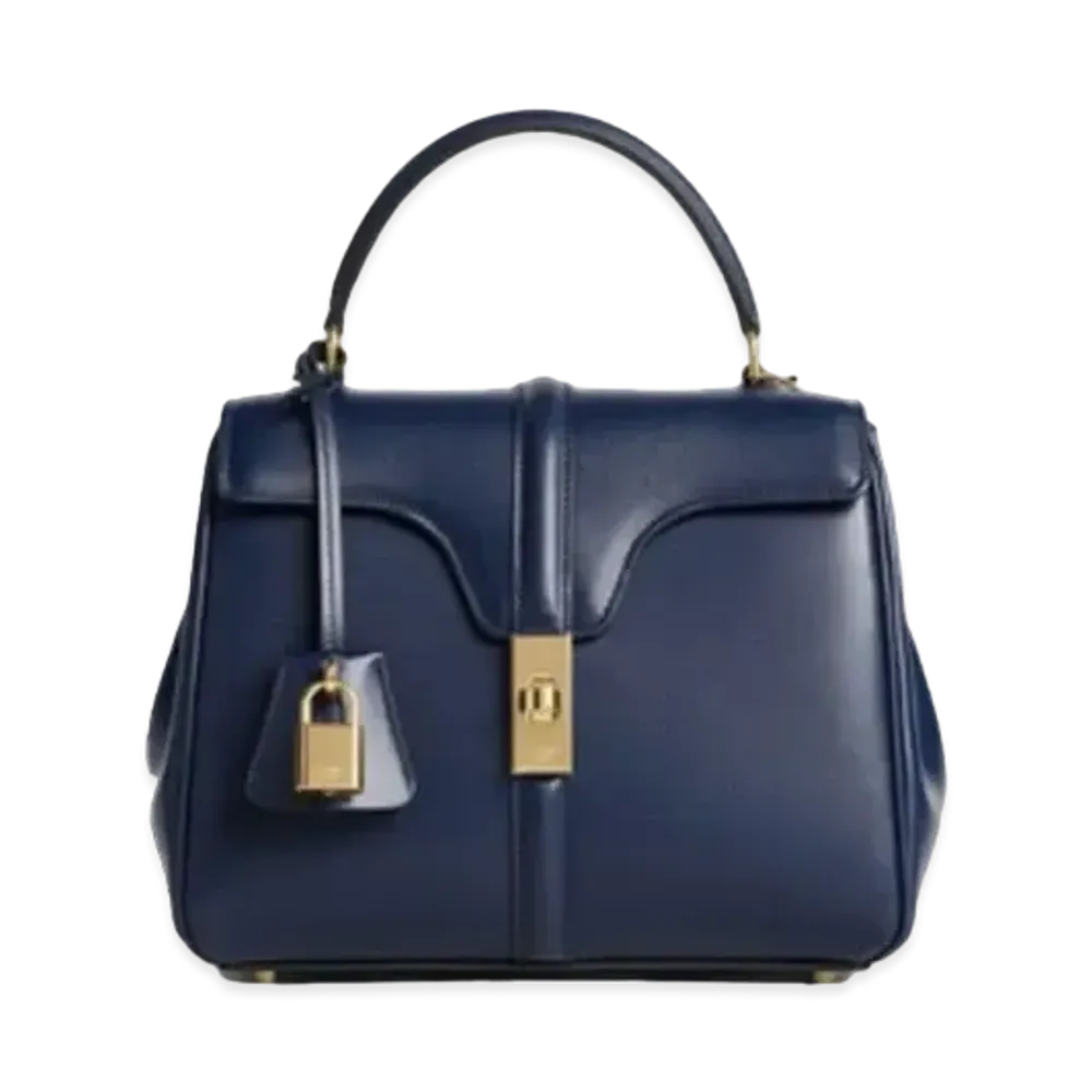CELINE Small 16 Bag in Satinated Calfskin "Dark Blue"