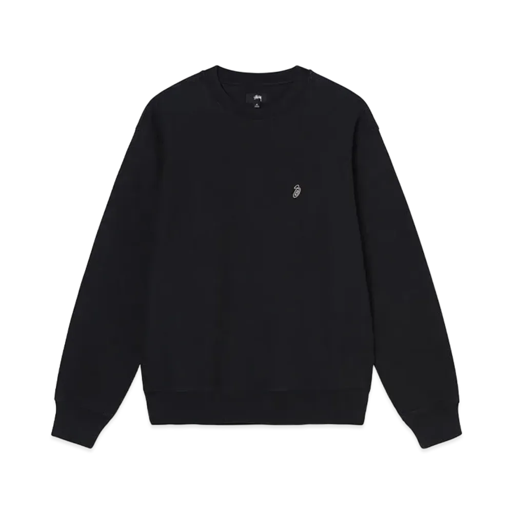 Stussy SWIRL EMBROIDERED CREW "Black"