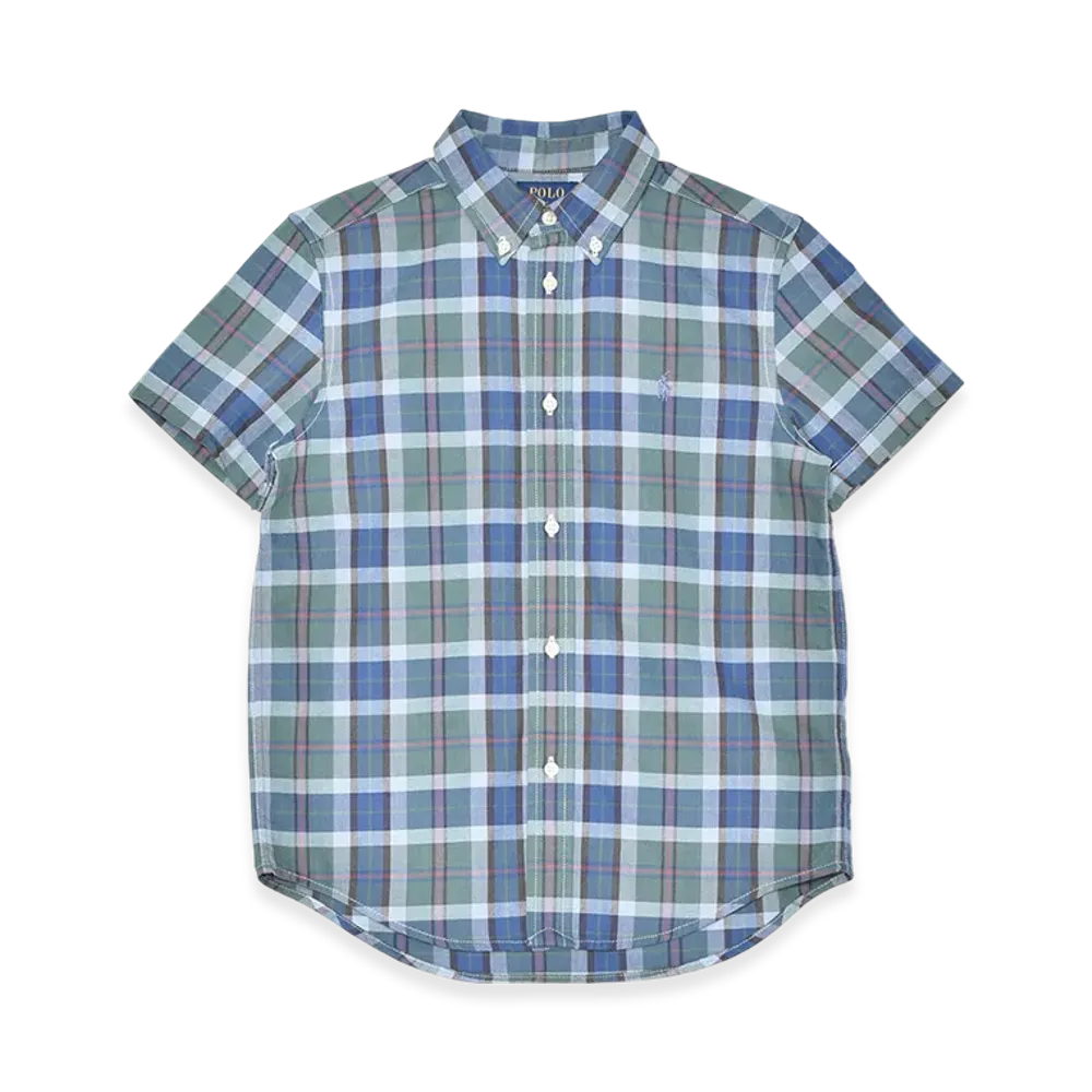 Polo Ralph Lauren SS OX Sport Shirt-Nov Print Kids "Blue/Green"
