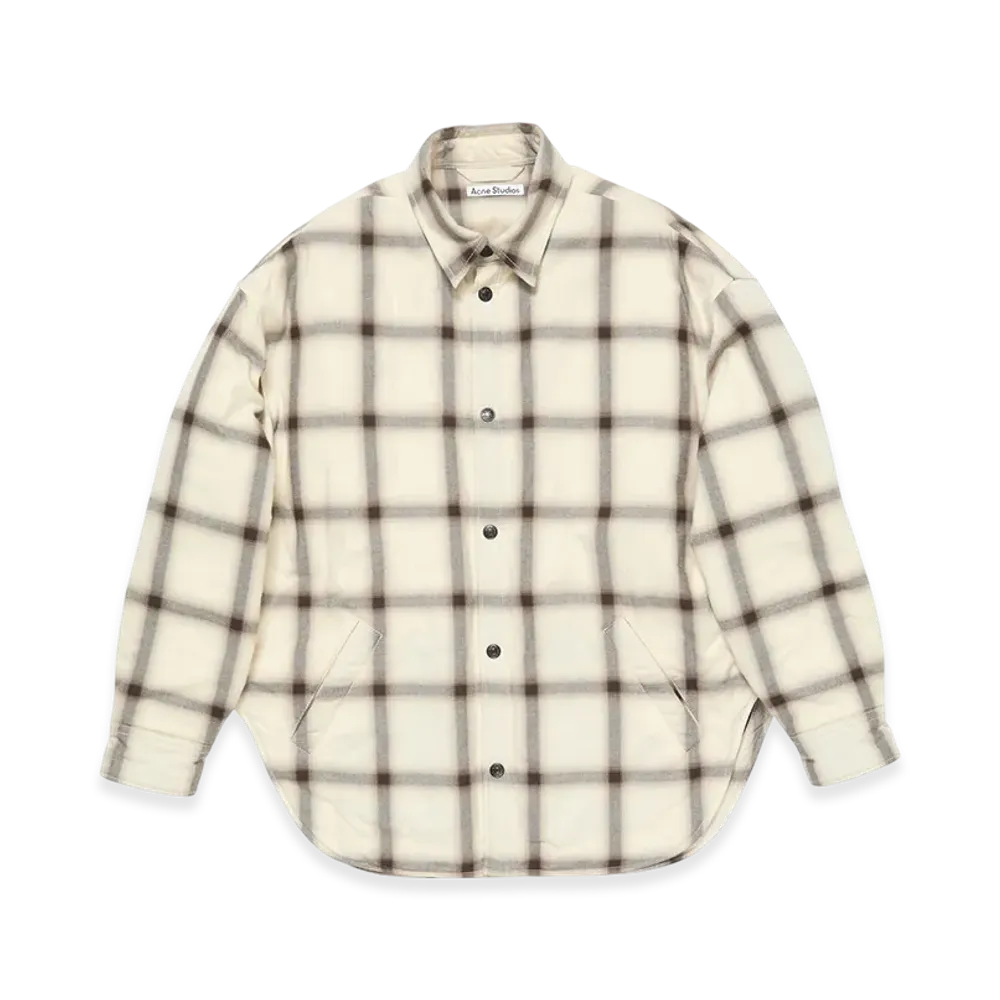 Acne Studios Flannel Button-Up Shirt "Beige Multi"