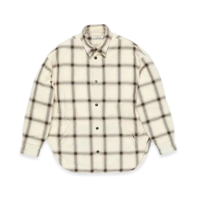 Acne Studios Flannel Button-Up Shirt "Beige Multi"