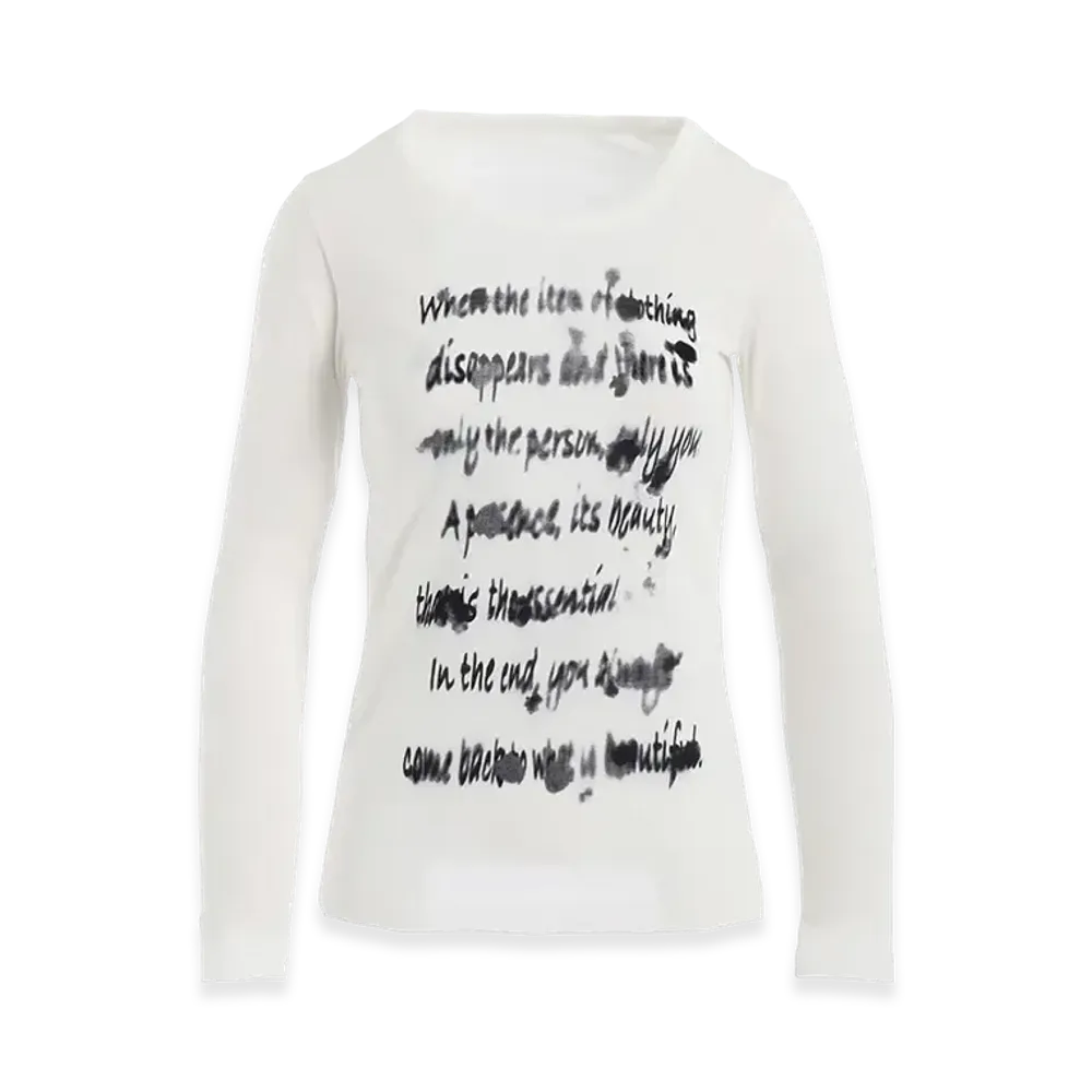 Yohji Yamamoto High Gauge Airy Jersey Pt Long Slv T A "Off White"