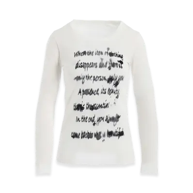 Yohji Yamamoto High Gauge Airy Jersey Pt Long Slv T A "Off White"