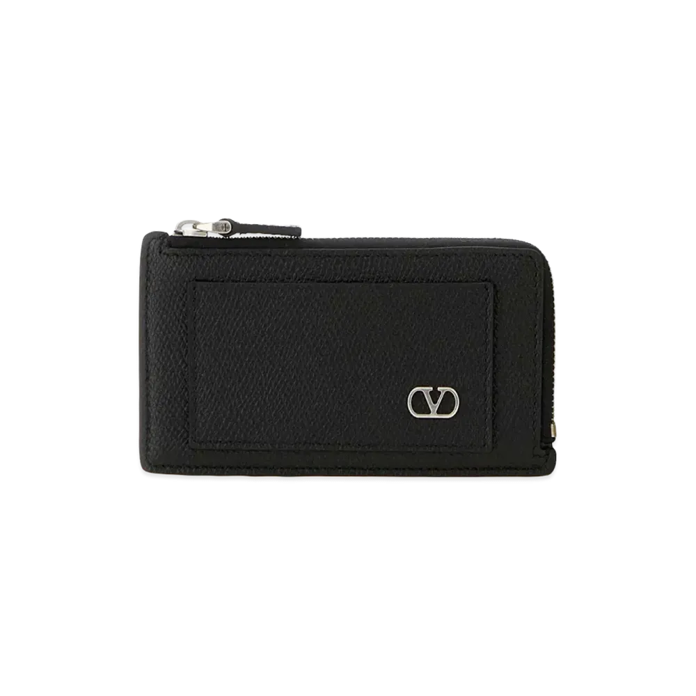 Valentino Leather Card Holder "Black"