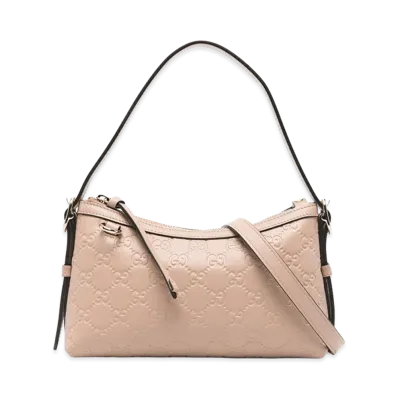 GUCCI Women's Powder Leather Shoulder Bag "Pink"