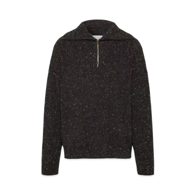 Maison Margiela Men's Shetland Wool Zip Sweatshirt "Charcoal"