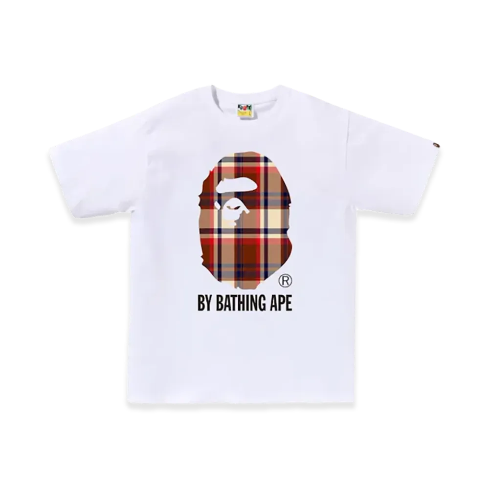 A BATHING APE Check By Bathing Ape Tee "White"