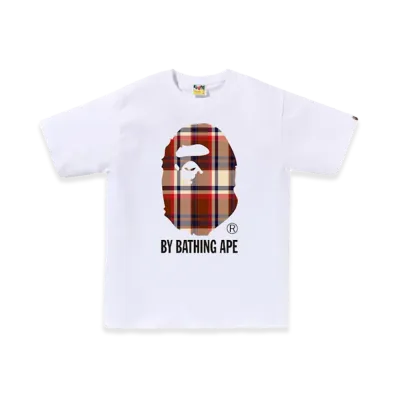A BATHING APE Check By Bathing Ape Tee "White"