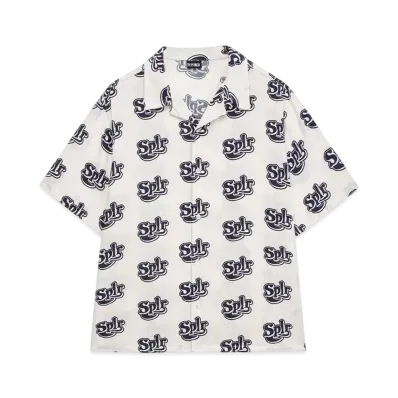 SPLR Allover Logo Open Collar Shirt "Off White"