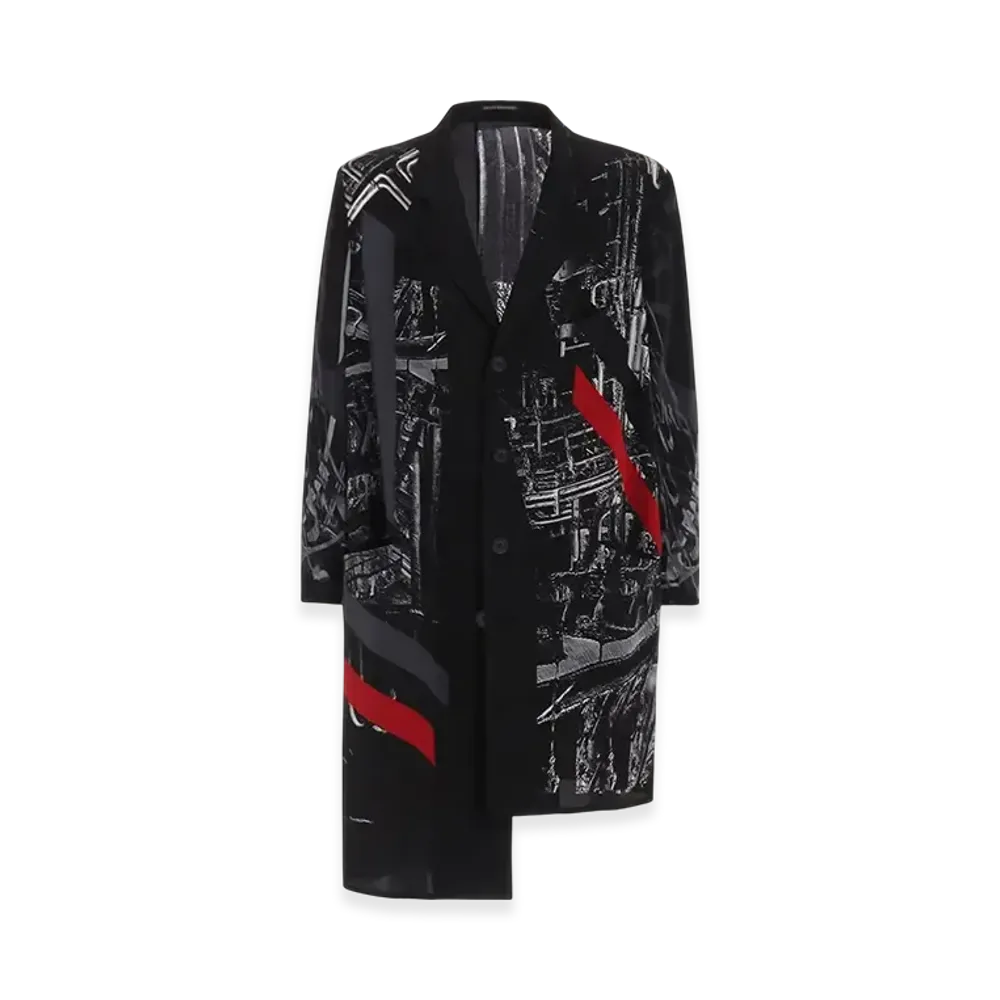 Yohji Yamamoto POUR HOMME Universe Message Print Jacket "Black"