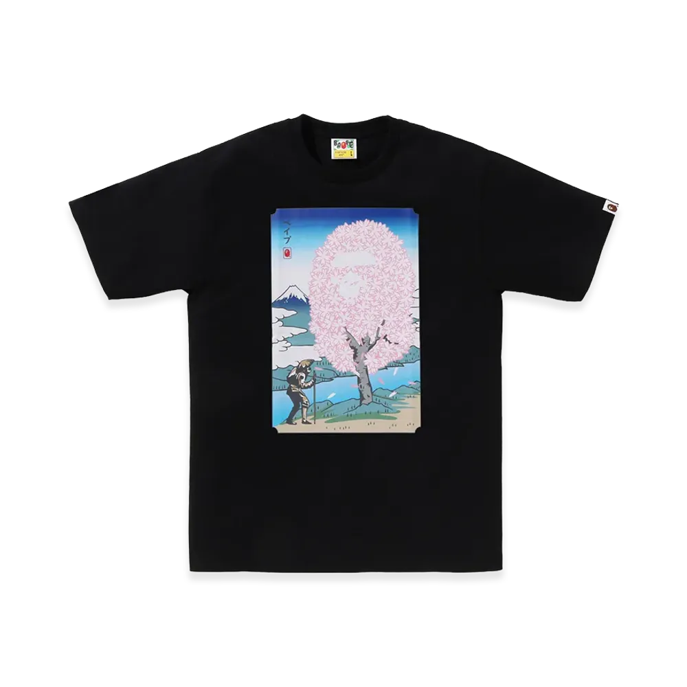 A BATHING APE Japan Sakura Tee "Black"