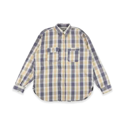 BOW WOW Unique Pocket Checked Flannel Shirt "Yellow/Blue"