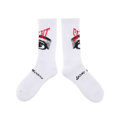 SAINT Mxxxxxx Socks_Eye "White" (24FW) SM-YS1-0000-100