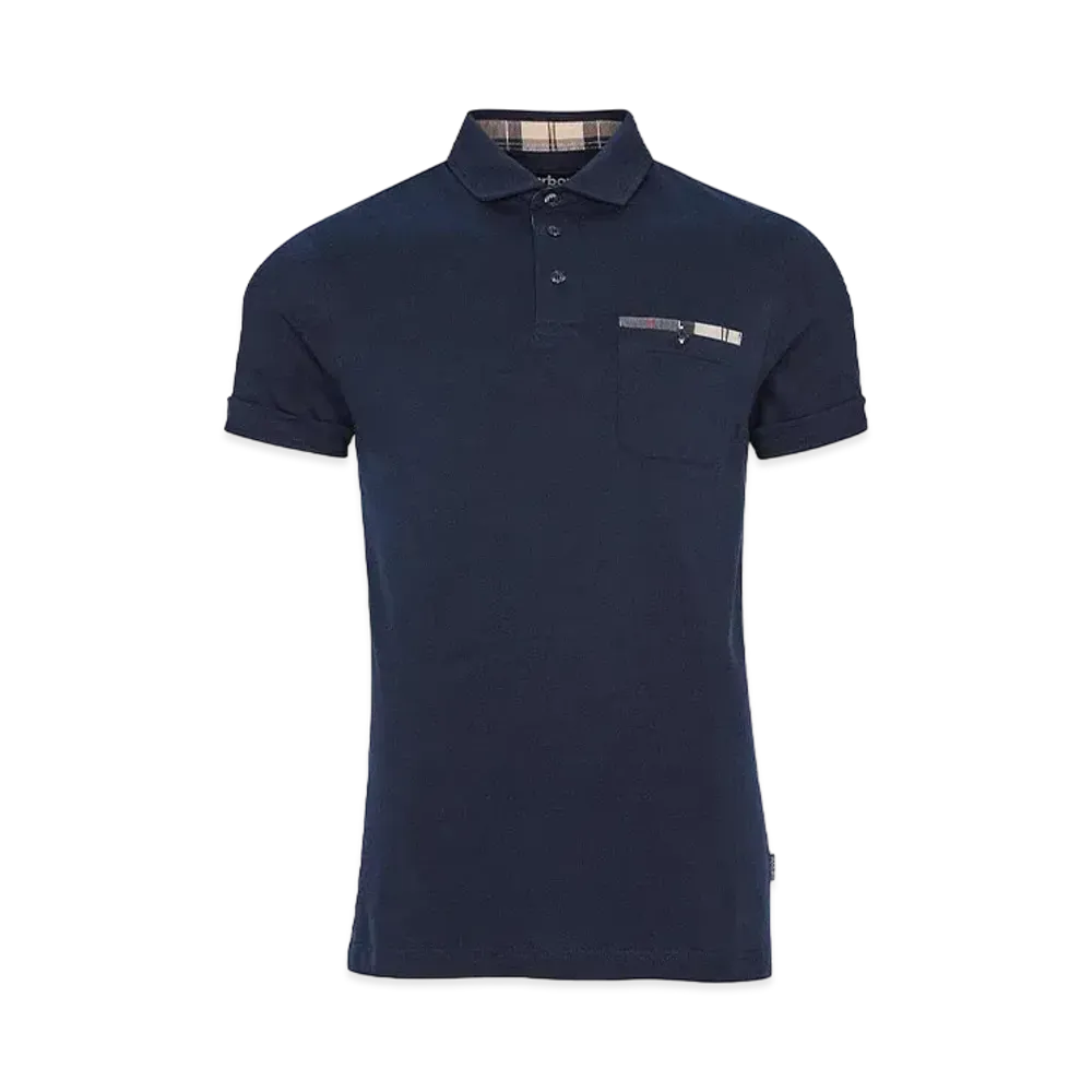 Barbour Corpatch Tartan Check Polo Shirt "Navy"