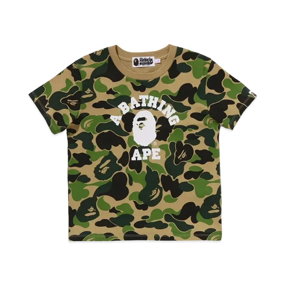 A BATHING APE ABC Camo College Mini Tee "Green"
