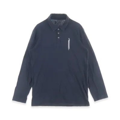 Chrome Hearts Fleur Button RS3 Print L/S Polo Shirt "Black"