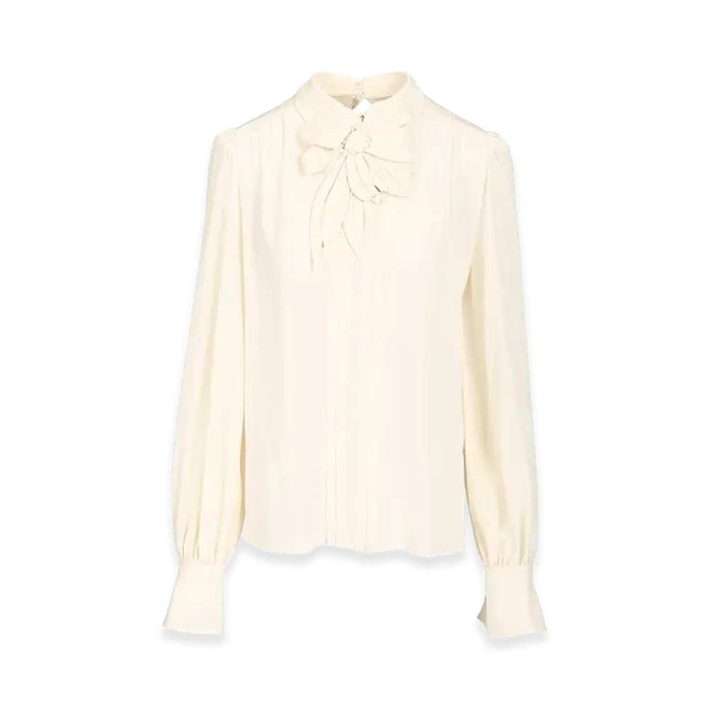 Valentino Women's Silk Blouse "Yellow/Cream"