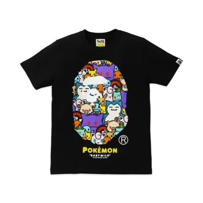 A BATHING APE / Pokemon Ladies Ape Head Tee #5 "Black"