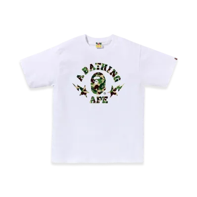 A BATHING APE Abc Camo Sta College Tee "White/Green"