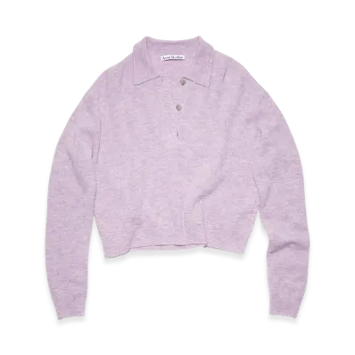 Acne Studios Kessa Alpaca Polo Knit Sweater "Violet Pink"