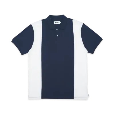 PALACE Stripe Panel Polo "Navy White"