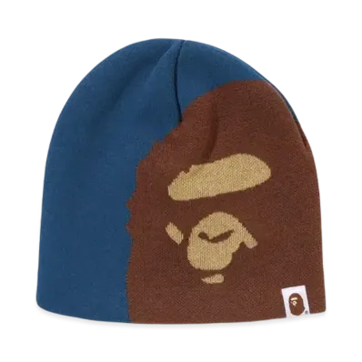 A BATHING APE Ape Head Knit Cap "Blue"