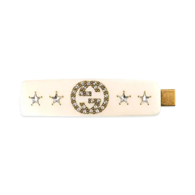 GUCCI Crystal Interlocking G Hair Clip