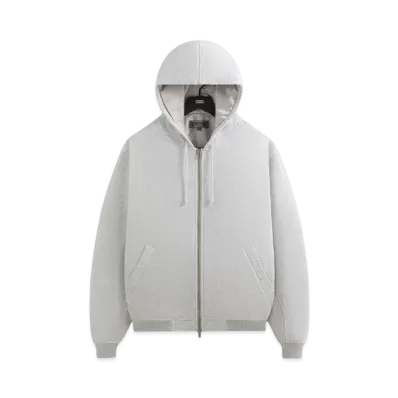 Kith Fleece Avery Hooded Bomber Jacket "Light Heather Grey"