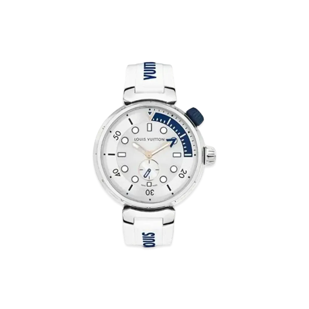 Louis Vuitton Tambour Street Diver Quartz 39.5mm "Steel/Blanc"