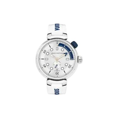 Louis Vuitton Tambour Street Diver Quartz 39.5mm "Steel/Blanc"