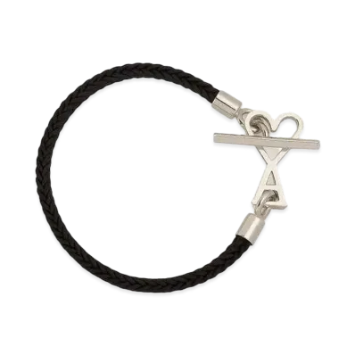 AMI PARIS Ami de Coeur Cord Bracelet "Black/Silver"