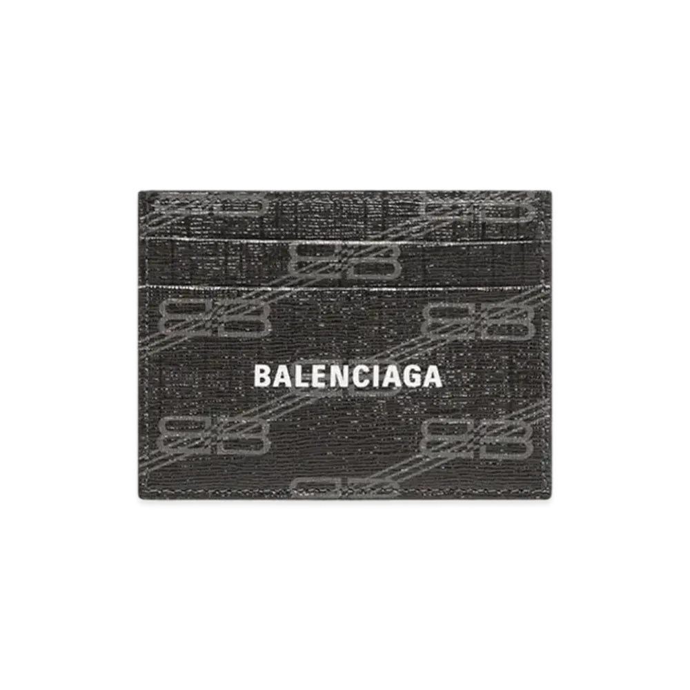 BALENCIAGA Signature Card Holder BB Monogram Coated Canvas "Black/Grey"