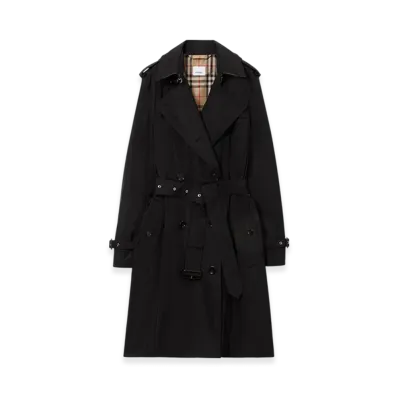 Burberry Mid-length Lightweight Kensington Trench Coat "Black"