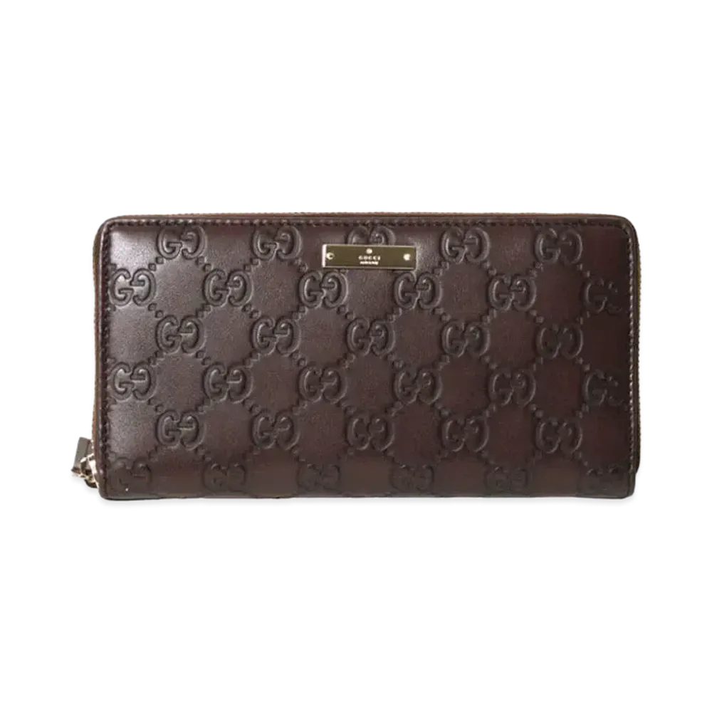 GUCCI Guccissima Zip Around Wallet "Brown"