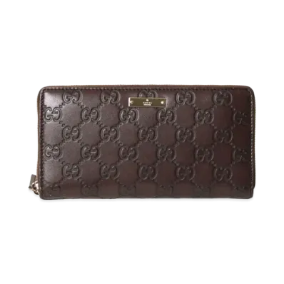 GUCCI Guccissima Zip Around Wallet "Brown"