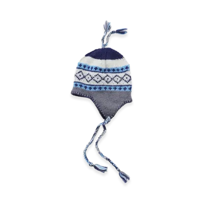 SEDAN ALL-PURPOSE Hand Knit Ear Flap Beanie "Off/Navy"
