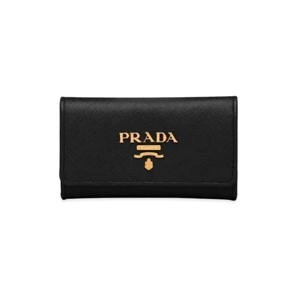 PRADA Saffiano Leather Key Case "Black"