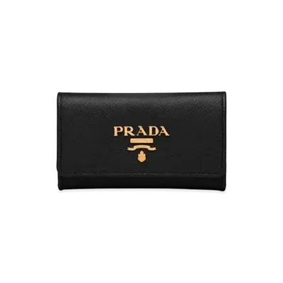 PRADA Saffiano Leather Key Case "Black"