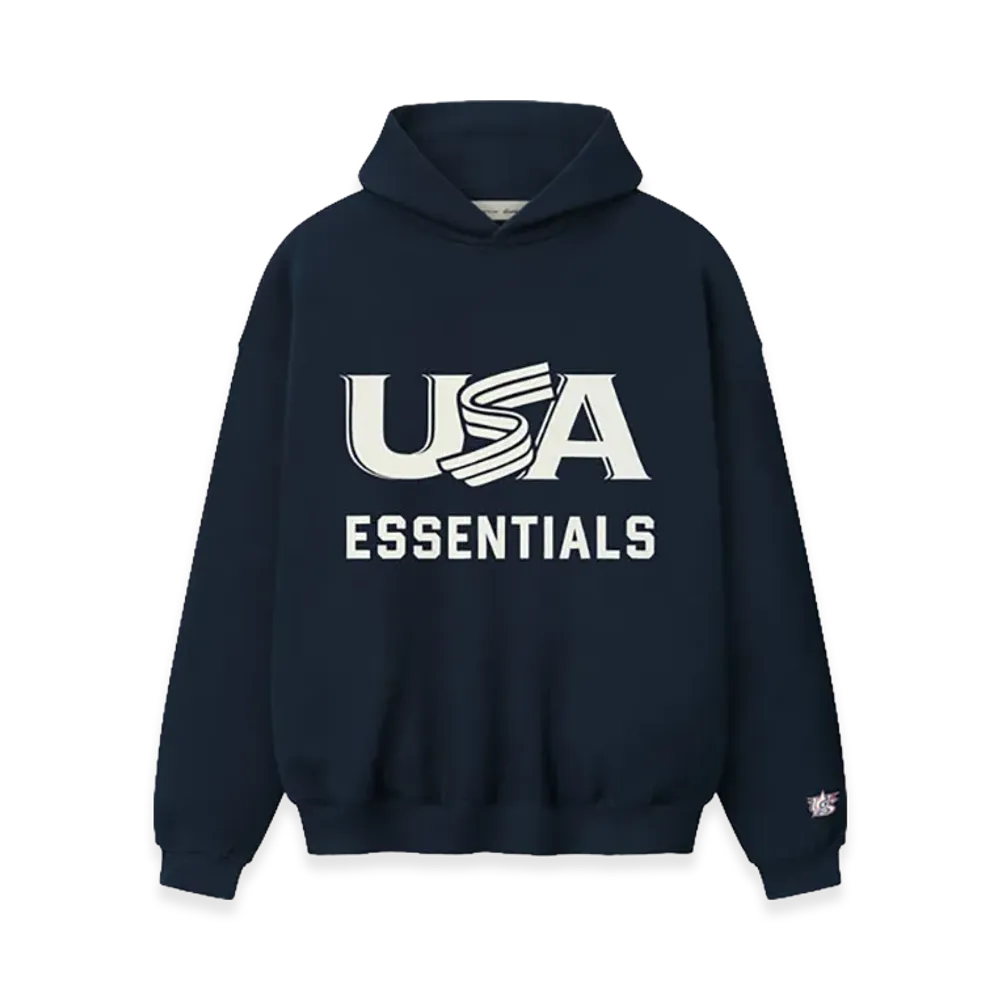 FEAR OF GOD ESSENTIALS USA Baseball Sport Hoodie "Dark Sapphire"