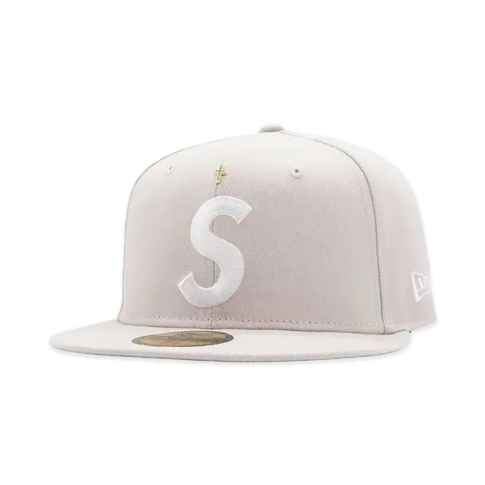 Supreme Gold Cross S Logo New Era "Stone"