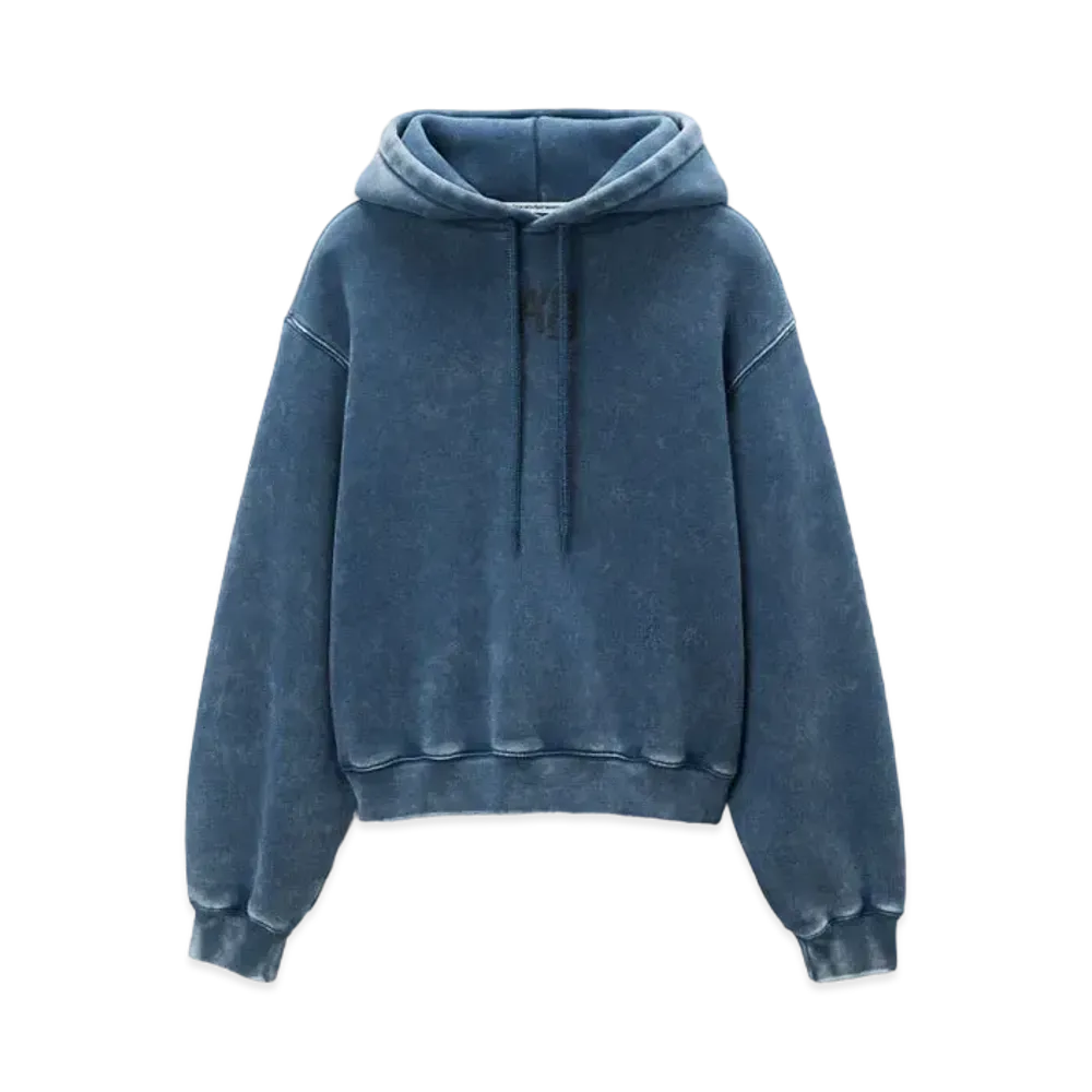 Alexander Wang Essential Logo Terry Hoodie "Acid Black Ice"