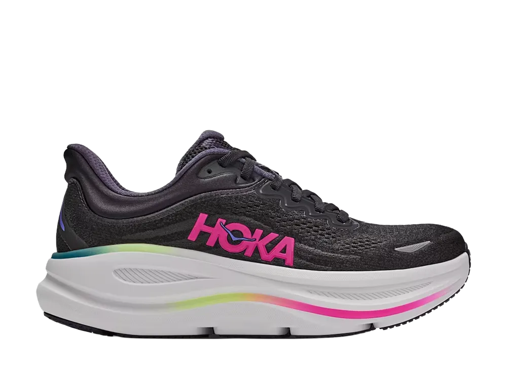 Hoka Women's Bondi 9 "Black/Neon Dragonfruit"